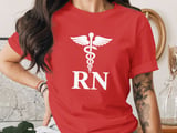 Registered Nurse Rod of Asclepius T-Shirt: Medical Profession Healthcare RN Tee thumbnail 10