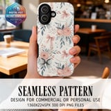 Blush Floral Bows Digital thumbnail 1