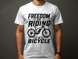 Freedom Is Riding a Bicycle | Electric Mountain Bike T-Shirt thumbnail 2