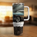 Vintage Car Distressed 40oz Tumbler Sublimation Wrap PNG | Retro Garage Hot Rod Digital Design for Men thumbnail 10
