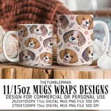 Whimsical Beagle Faces Seamless Digital Pattern Size Bundle Png thumbnail 4