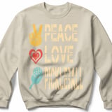 Pickleball Gildan Crewneck Sweatshirt, Peace Love Pickleball, Court Warm Up Retro Graphic Apparel thumbnail 6