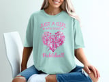 Pickleball Comfort Colors Shirt, Just A Girl Who Loves Pickleball, Cute Pink Heart Vintage Graphic Tee thumbnail 12