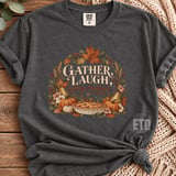 Thanksgiving PNG Gather Laugh Stay Awhile Fall Sublimation Design, Rustic Autumn Pumpkin Pie Wreath Clipart, Cozy Farmhouse Harvest Decor thumbnail 6