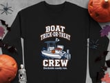 Boat Trick Or Treat Crew Dockside Candy Run Halloween Boating Graphic Crewneck Sweatshirts thumbnail 7