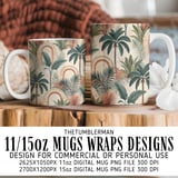 Tropical Palm Trees Digital Pattern Bundle, Jungle Leaves Digital Paper, Seamless Palm Pattern, Summer Print, Digital Design, Etsy Printable thumbnail 4