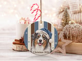 Australian Shepherd Christmas Ornament 2026, Blue Merle Aussie Dog Holiday Decor, Cute Pet Lover Keepsake Gift for Dog Mom or Dog Dad thumbnail 2