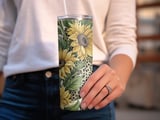 Sunflower Leopard 20oz Tumbler Wrap PNG, Floral Animal Print Tumbler Design, Digital Download Tumbler Design, Sublimation Tumbler Design thumbnail 3