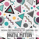 Retro Pop Geometric Digital Design Size Bundle Png thumbnail 2