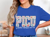 PICU Pediatric Intensive Care Unit Floral T-Shirt: Retro Nurse Design thumbnail 10