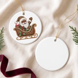 Black Santa Claus Ornament, Leopard Print Sleigh Christmas Decor, African American Santa Tree Hanging, Glam Retro Holiday Gift thumbnail 4