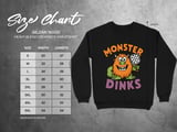 Pickleball Gildan Crewneck Sweatshirt, Monster Dinks, Court Warm Up thumbnail 11