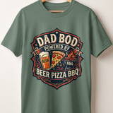 Dad Bod Powered By Beer Pizza BBQ T-Shirt | Funny Father's Day Gift for Him | Grill Master Vintage Graphic Tee | Husband Birthday Shirt thumbnail 7