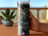 Fairy Tumbler Wrap Digital, Glow In The Dark Stars 20oz Skinny Seamless Tumbler Design, Magical Girl Tumbler Sublimation, Neon Stars Galaxy thumbnail 3