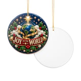 Joy to the World Ornament, Christian Christmas Tree Decor, Religious Holiday Keepsake, Bethlehem Star Earth Globe Faith Gift for Family thumbnail 5