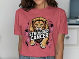 Cancer fighting t-shirt, Lion Stronger Than Cancer, Pink Ribbon Shirt, Motivational Shirt, Cancer Awareness Tee, Support TShirt, Gift thumbnail 6