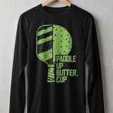 Pickleball Sport-Tek Long Sleeve Tee, Paddle Up Butter, Cup, Outdoor Court Performance Sun Shield Shirt thumbnail 1