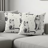 Vintage Cat Sketch Blanket, Woven Blanket  Cat Lover Gift, Cat Decor,  thumbnail 11