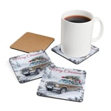 Grand Wagoneer Corkwood Coaster Set, Christmas Tree Car Coasters, The Waggy Art, Classic Car Gifts, Car Lover Coasters, Automotive Coaster thumbnail 3