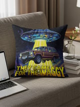 Grand Wagoneer UFO Pillows, They Came for Waggy Pillow Case, Retro Car Gift, Unique Room Decor, Outer Space Lover, Car Enthusiast thumbnail 2