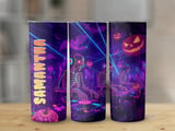 Personalized Halloween Tumbler, DJ Skeleton Tumbler, Spooky Season Tumbler, Custom Name Halloween Party Gift, Halloween Skeleton thumbnail 2