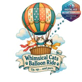 Whimsical Cats Balloon Digital Mug Wrap thumbnail 2
