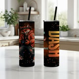 20oz Skinny Tumbler with Straw, Fox Gamer Tumbler, Gaming Cup, Video Game Gift for Boys and Teens thumbnail 3