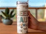 Seek Beauty Everywhere Tumbler PNG Digital Design, Scrapbook Collage Sublimation Wrap, Vintage Inspirational Quote 20oz Skinny Straight thumbnail 4