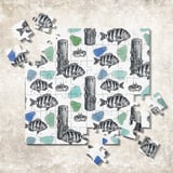 Digital Pattern, Fish Crab Sea Glass Wood, Marine Life Print, Digital Bundle, Seamless Pattern, Fabric Design, Sublimation Design thumbnail 7