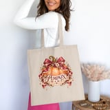 Pumpkin Mama Sweatshirt Coquette Fall Hoodie Vintage Autumn Mama Tote Bag Floral Pumpkin Shirt Cute Cottagecore Mom Thanksgiving Gift thumbnail 4