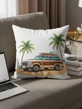 Waggy Pillows, Grand Wagoneer Pillow Cases, Car Gift, Palm Tree Decor, Beach Lover Throw Pillow, SUV Art Pillow Cover, Waggy Gift Idea thumbnail 2