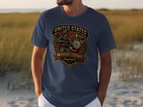 United States Marine Corps T-Shirt | USMC Veteran Emblem Tee | Patriotic Military Gift for Him | Semper Fidelis Apparel thumbnail 4