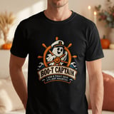 Boo T Captain Ghost Nautical Ship Wheel Halloween Funny Sailor Graphic Crewneck Sweatshirts thumbnail 12