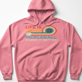 Pickleball Gildan Fleece Hoodie, Life Is Good Pickleball Makes It Better, Retro Graphic Court Pullover thumbnail 11