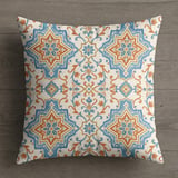 Moroccan Tile Pillow Case | Bohemian Throw Pillow Cover | Mediterranean Decor | Boho Cushion Cover | Accent Pillow thumbnail 9