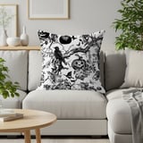 Vintage Halloween Woven Blanket, Dark Gothic Throw Pillow, Spooky Raven Jack O Lantern Toile Blanket, Victorian Dark Academia Home Decor thumbnail 6