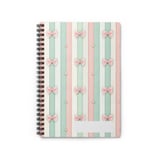 Coquette Bow Pastel Striped Backpack, Cute Pink Bows Spiral Notebook, Romantic Aesthetic Accessory Pouch, Kawaii Girl Gift thumbnail 5