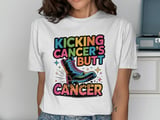 Cancer fighting t-shirt, Kicking Cancer s Butt Boot, Cancer Awareness, Survivor Support, Inspirational Shirt, Fight Cancer Tee, Strong Woman thumbnail 7