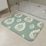 Sage Green Shower Curtain and Bath Mat, Boho Ikat Botanical Leaves Bathroom Decor, Neutral Spa Bath Set, Aesthetic Housewarming Gift thumbnail 8