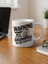 Drummer Gift Mug – Warning: May Start Drumming thumbnail 3