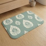 Sage Green Shower Curtain and Bath Mat, Boho Ikat Botanical Leaves Bathroom Decor, Neutral Spa Bath Set, Aesthetic Housewarming Gift thumbnail 9