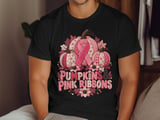 Pumpkins Pink Ribbons Faux Patchwork Tee thumbnail 15