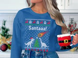 Dino Santa Meteor Holiday Sweatshirt thumbnail 6