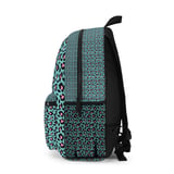 Vibrant Teal Pink Leopard Print Backpack, Aesthetic Animal Pattern School Bag, Custom Spiral Notebook Set thumbnail 7