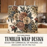 Digital Pattern, Rose Flower, Floral Leopard, Animal Print, Digital Bundle, Seamless Pattern, Fabric Design, Commercial Use, Digital File thumbnail 2