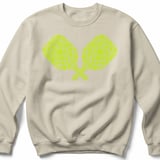 Pickleball Gildan Crewneck Sweatshirt, Crossed Paddles Ball Pattern Graphic, Court Warm Up Apparel thumbnail 6