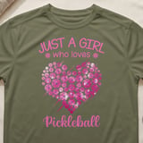 Pickleball Sport-Tek Performance Tee, Just a Girl Who Loves Pickleball, Court Apparel thumbnail 4