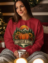 Vintage Fall Pumpkin Sweatshirt, Retro Harvest Blooms Hoodie, Cozy Autumn Mountain Graphic Tote Bag, Cute Cottagecore Floral Halloween Gift thumbnail 9