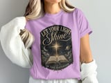 Let Your Light Shine Classroom T-Shirt, Christian Teacher Gift, Vintage Bible Verse Celestial Faith Based Educator Tee thumbnail 4