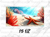 Vibrant Coral Reef Mug Sublimation Wrap for 11oz 15oz Mugs, Underwater Ocean Digital Design, Marine Life PNG Art File thumbnail 14